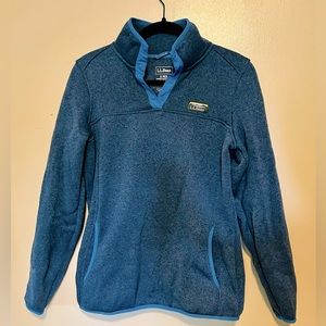 LL Bean Women’s Fleece Pullover in Mallard Blue